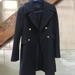Stunning Navy Wool Gold Button Coat
